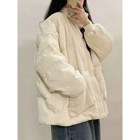 棉袄外套女2022秋冬季加厚小个子高级感炸街上衣oversize棉衣棉服图片