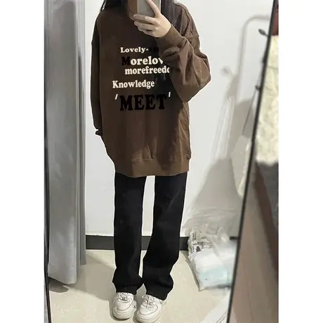 大码mm胖潮卫衣女薄炸街爆款2022 初秋美式vibe雅痞oversize外套图片