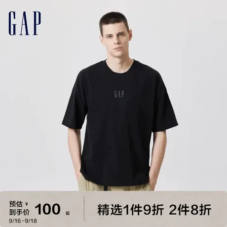 Gap男装夏季2023新款LOGO运动水洗棉短袖T恤817257休闲上衣图片