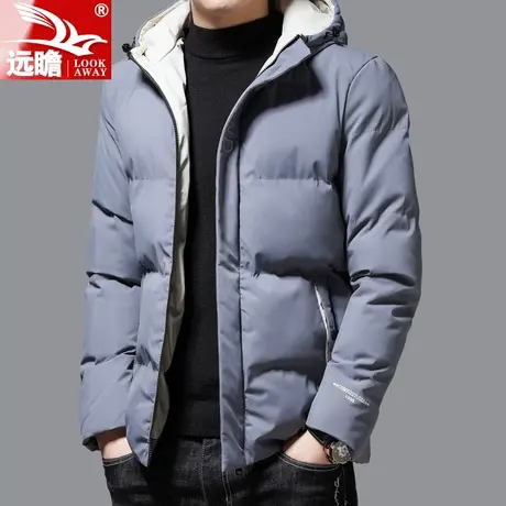 远瞻男装羽绒服男士2022新款冬季加厚棉衣外套潮牌保暖连帽棉袄子商品大图