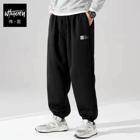 伟臣潮流大码男装秋冬新品男式休闲裤胖子加肥加大宽松束脚运动裤商品大图