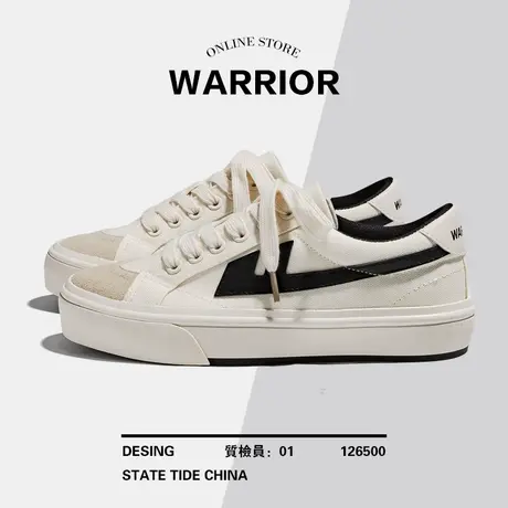 Warrior/回力帆布鞋女春季2024夏款新款百搭学生板鞋厚底小白鞋子商品大图