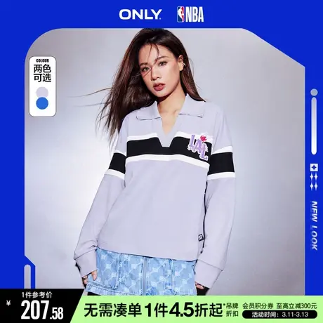 ONLY冬季时尚NBA联名款休闲翻领长袖T恤女|123102020商品大图