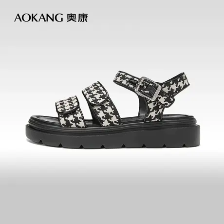 奥康女鞋 夏季新款小香风休闲运动沙滩凉鞋ins潮百搭小众女凉图片