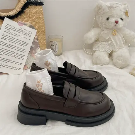 厚底玛丽珍小皮鞋女2023年新款春夏英伦平底日系小众法式乐福单鞋商品大图