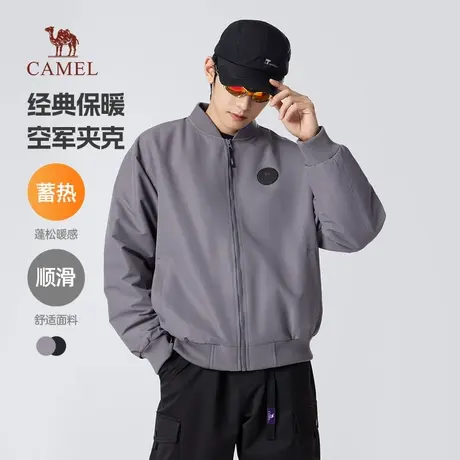 骆驼男装飞行夹克机能外套男款2025春秋款情侣高街时尚棒球服男商品大图