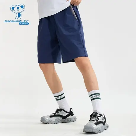 JU真维斯麻桑单面短裤2025新款夏季户外运动潮流男款休闲百搭裤子商品大图