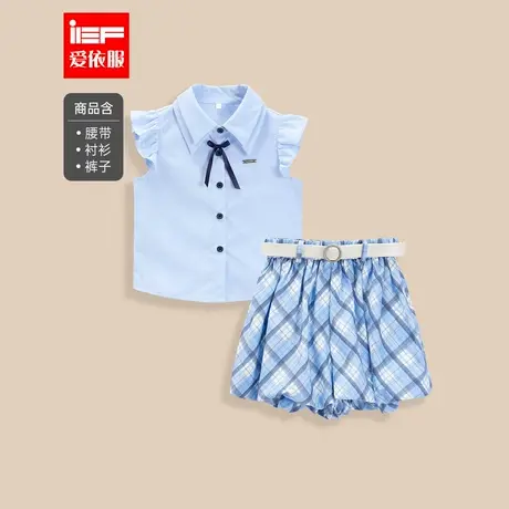 MINIIEF【爱依服童装】2025夏季新款韩版学院风时尚女童上下套裙图片
