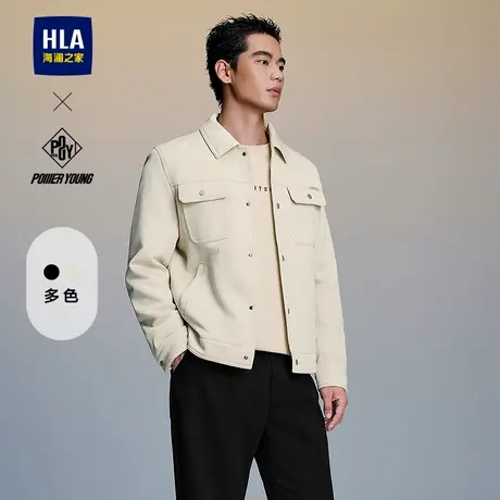 【条纹肌理】HLA/海澜之家POWER YOUNG工装夹克25秋新休闲外套男商品大图