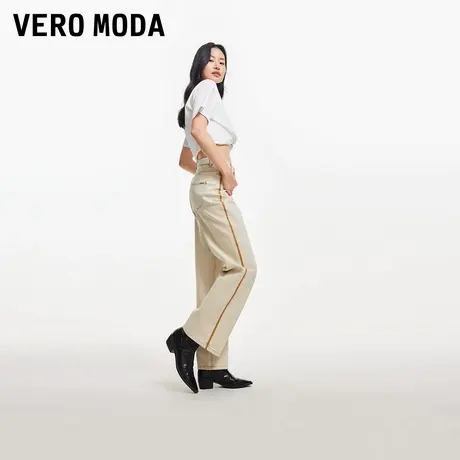 Vero Moda奥莱牛仔裤女夏季新款纯棉宽松高腰休闲百搭直筒裤子图片