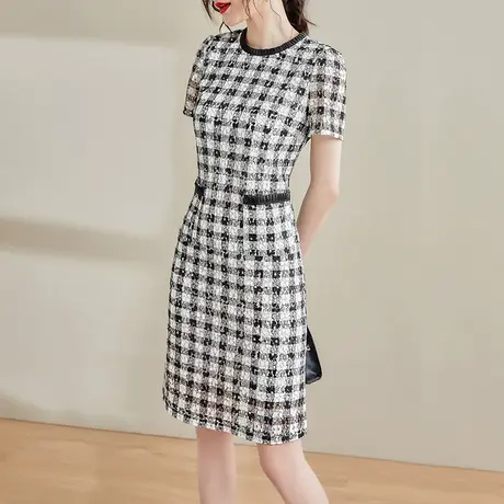 【2件7.5折】夏季新品连身裙修身裙子气质蕾丝裙优雅显瘦连衣裙女商品大图