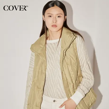 COVER秋季时尚保暖立领防风设计感易打理羽绒马甲女图片