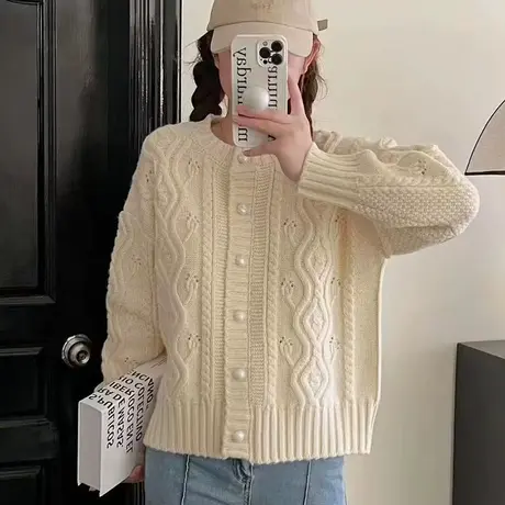 秋装2023年新款短款小个子针织开衫外套小香风洋气春秋外穿上衣女商品大图