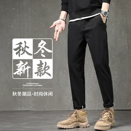 春季九分小西裤男士直筒宽松休闲裤子男裤秋冬款冬季商务正装西装商品大图
