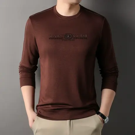 2023秋季圆领打底衫潮流体恤上衣宽松运动衫外套男士卫衣长袖t恤商品大图