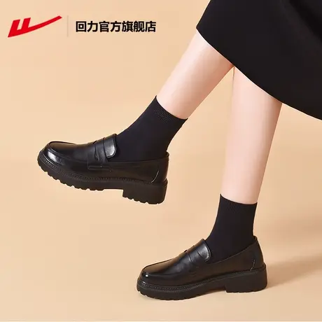 回力官方旗舰店乐福鞋女2023新款女鞋厚底秋冬学院英伦风小皮鞋女商品大图