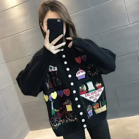 毛衣2024年新款女装春秋季春款春装女士针织开衫宽松百搭外穿爆款商品大图