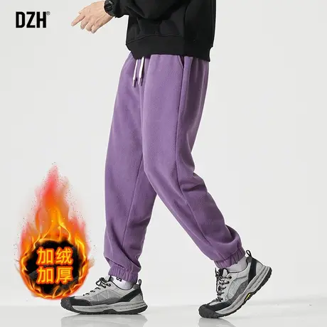 男士摇粒绒裤子男冬款加绒加厚2024年新款秋冬卫裤束脚保暖运动裤商品大图