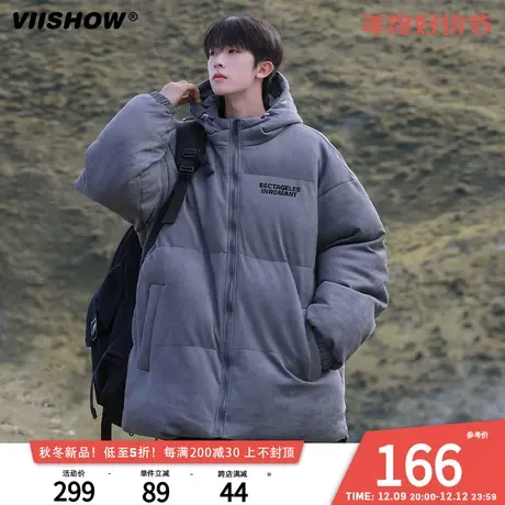 VIISHOW麂皮绒棉服男士潮牌美式情侣棉衣冬装外套加厚棉袄羽绒服商品大图