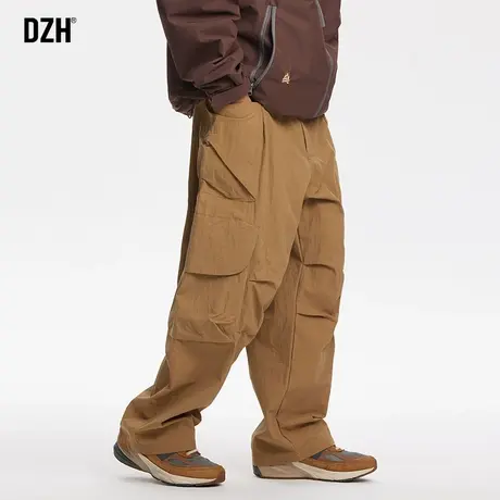男士卡其色工装裤男春季冲锋裤男款休闲美式裤子宽松登山裤伞兵裤商品大图