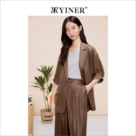 【醋酸系列】YINER音儿女装夏季休闲通勤西装外套商品大图