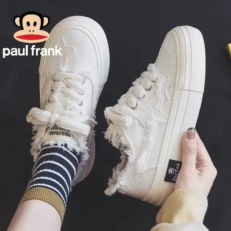 大嘴猴夏季透气帆布鞋女鞋2023新款百搭休闲原创板鞋小白鞋布鞋子商品大图