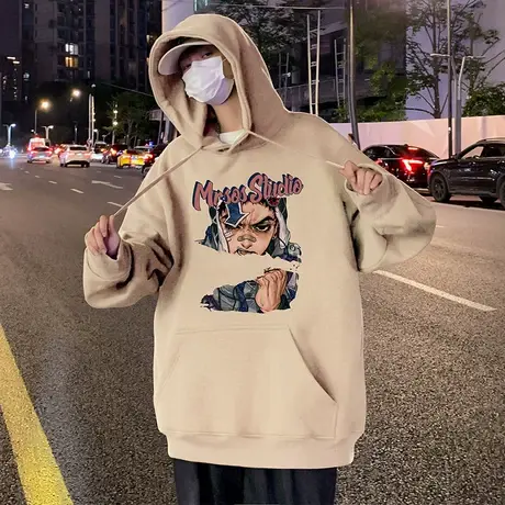 重磅卫衣男秋冬季新款连帽套头上衣情侣美式高街ins潮牌宽松外套商品大图