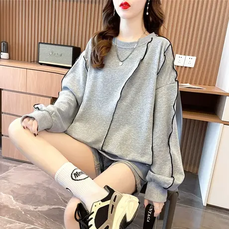 早秋装设计感小众卫衣女春秋季韩版宽松薄款ins小个子上衣外套潮商品大图