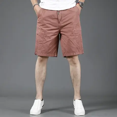 工装短裤男夏季薄款宽松牛仔短裤松紧腰休闲百搭男士中裤五分裤商品大图