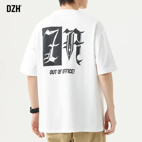 男生美式重磅t恤男纯棉潮牌夏季发泡印花短袖宽松半袖上衣新款TEE商品大图