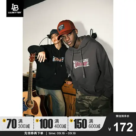 Lilbetter380g重磅情侣卫衣男秋季连帽上衣美式vibe外套宽松帽衫商品大图