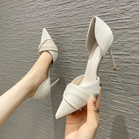 法式小众尖头单鞋女细跟2023年春季新款女神范性感百搭宴会高跟鞋商品大图