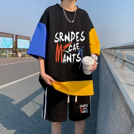 青少年潮流短袖t恤男孩12-15岁初中学生13帅气运动套装16大童夏装商品大图
