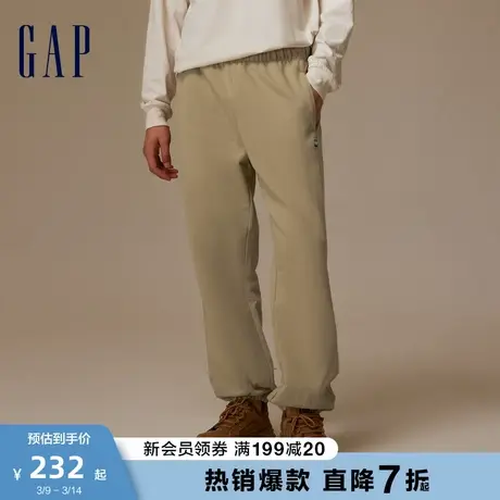 Gap男女装春秋LOGO高腰宽松卫裤长裤高级休闲束脚裤情侣装810629图片