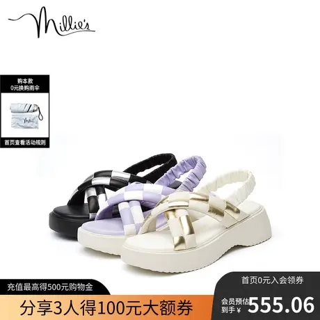 millie's/妙丽夏季商场同款外穿时尚厚底气质百搭休闲通勤女凉鞋图片