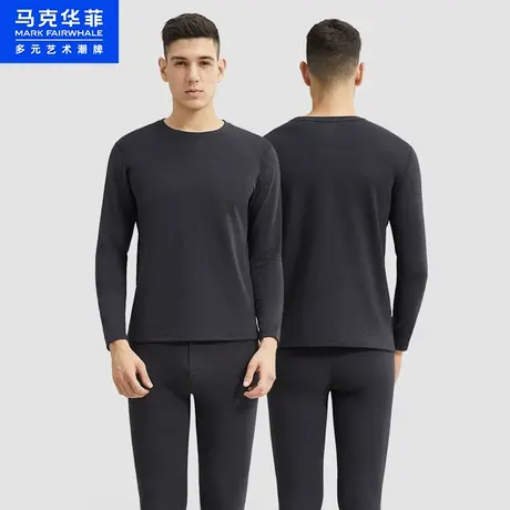 马克华菲保暖内衣男士套装加绒加厚秋衣秋裤羊绒发热秋冬季打底衫图片