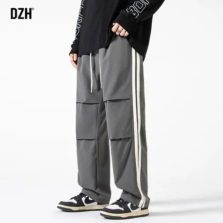 男士灰色工装裤子男秋款设计感小众2023新款直筒休闲裤长裤伞兵裤图片