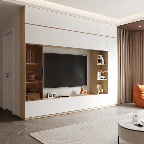 全友家居家居简约落地电视柜背景墙组合客厅家用小户型轻奢DW1223图片
