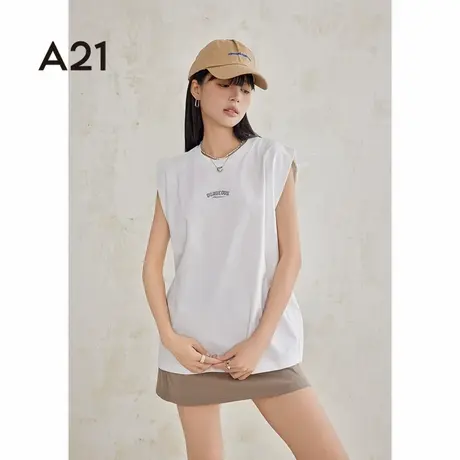 A21女装背心夏季小背心弹力简约运动跑步健身坎肩上衣图片