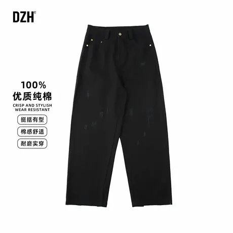 男士春夏款休闲裤男夏季2025新款直筒宽松纯棉牛仔裤休闲长裤男款商品大图
