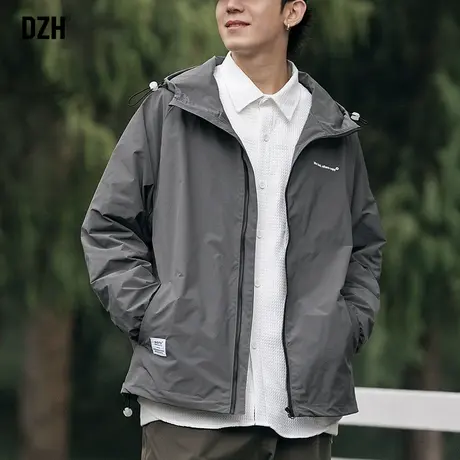 男士运动外套男连帽春秋冲锋衣夹克潮牌宽松百搭上衣2023新款衣服商品大图