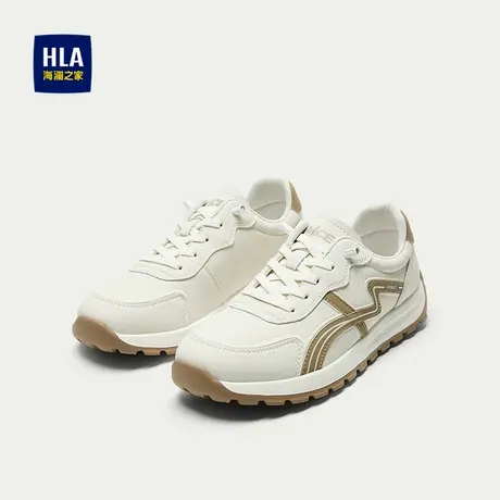 HLA/海澜之家圆头抽绳系带休闲鞋25新款轻便透气时尚运动阿甘鞋男商品大图