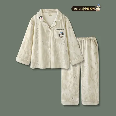 Pinksea睡衣女款春秋纯棉长袖长裤女士绝美家居服可爱新款套装商品大图