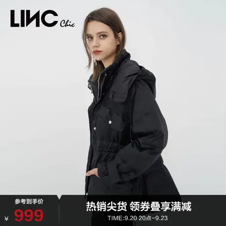 LINCCHIC金羽杰羽绒服女复古学院收腰短款羽绒服女冬季Y22802360Y商品大图