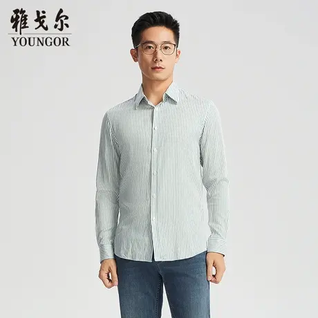 【商场同款】雅戈尔男士长袖衬衫春秋新款官方商务休闲长袖衬衫男图片