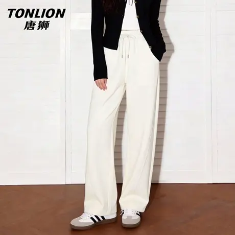 唐狮官方宽松卫裤女2026新款春季拼接运动裤显瘦香蕉裤阔腿裤子VC图片