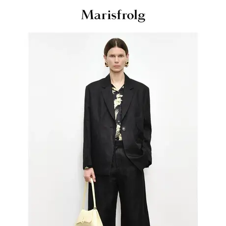 【无压力职场】Marisfrolg玛丝菲尔通勤职业休闲黑色西装外套图片