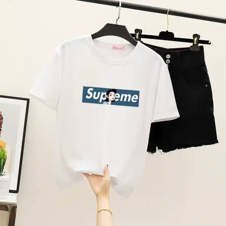 2024新款潮ins超火短袖体恤女韩版宽松图案字母百搭显瘦T恤女上衣商品大图