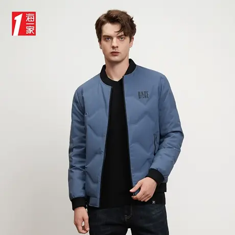 海一家简约立领外套冬季保暖舒适青春休闲时尚男士羽绒服商品大图