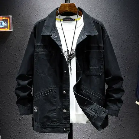 春秋装外套男士潮流休闲工装上衣服男装痞帅牛仔夹克秋季宽松大码商品大图